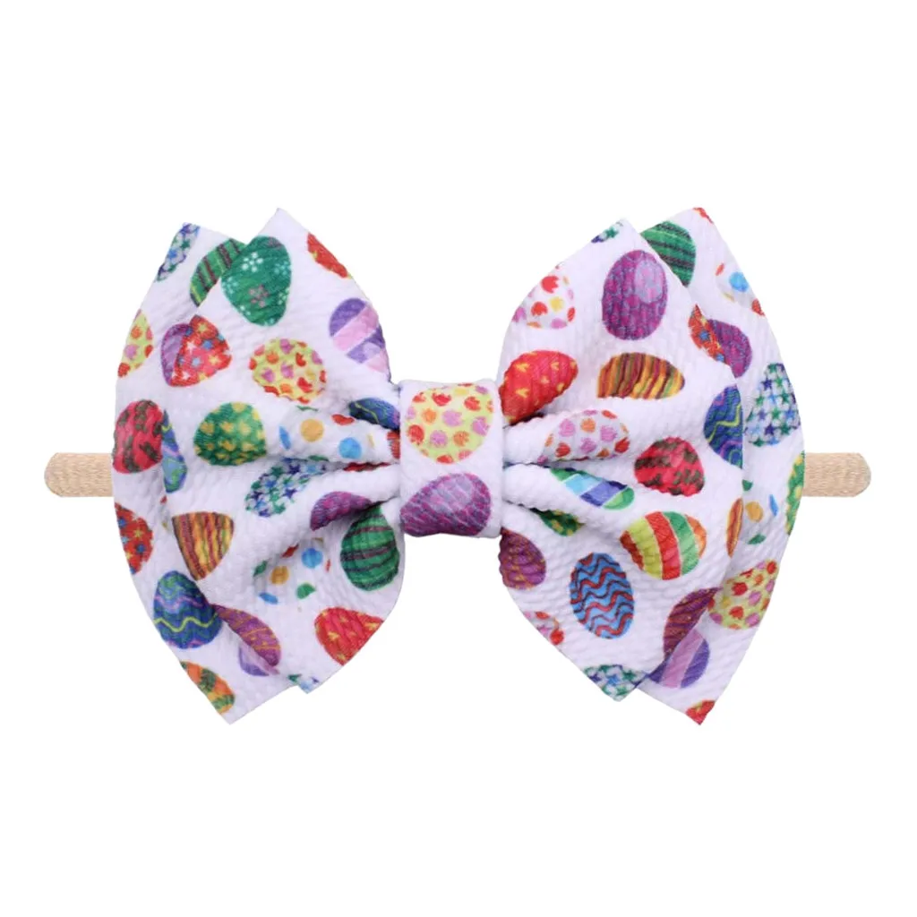 

1pc Cartoon Colorful Bow Headband 1pc 6ins Baby Girls Easter Day Headbands Infant Rabbit Soft Hair Band Accessories Fashion
