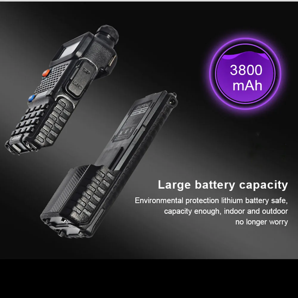 Baofeng UV-5R портативная рация 5 Вт 3800 мАч радиоприемник VHF 136-174 МГц UHF 400-520 МГц Baofeng UV-5R радиокоммуникационная станция