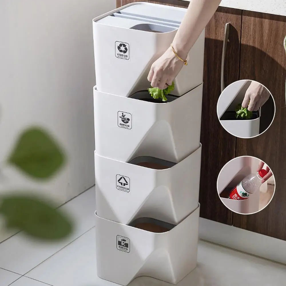 1 шт. мусорное ведро с наборный сортировки бытовой сухой и влажной разделения по