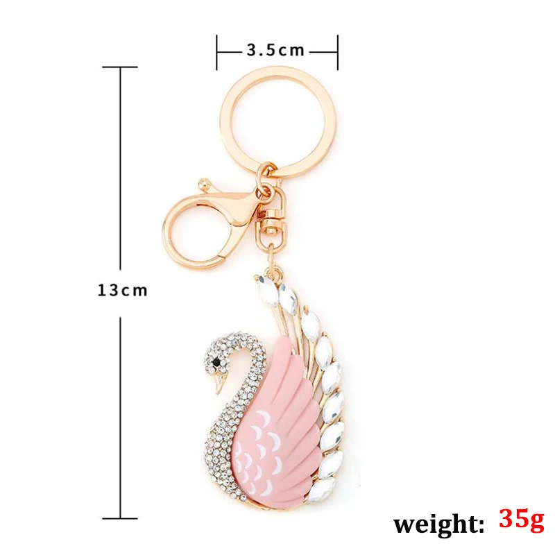

New Diamond Painting Crystal Women Bag Keychain Fashion Swan Keychain Ornaments Handmade Mosaic Bag Rhinestones