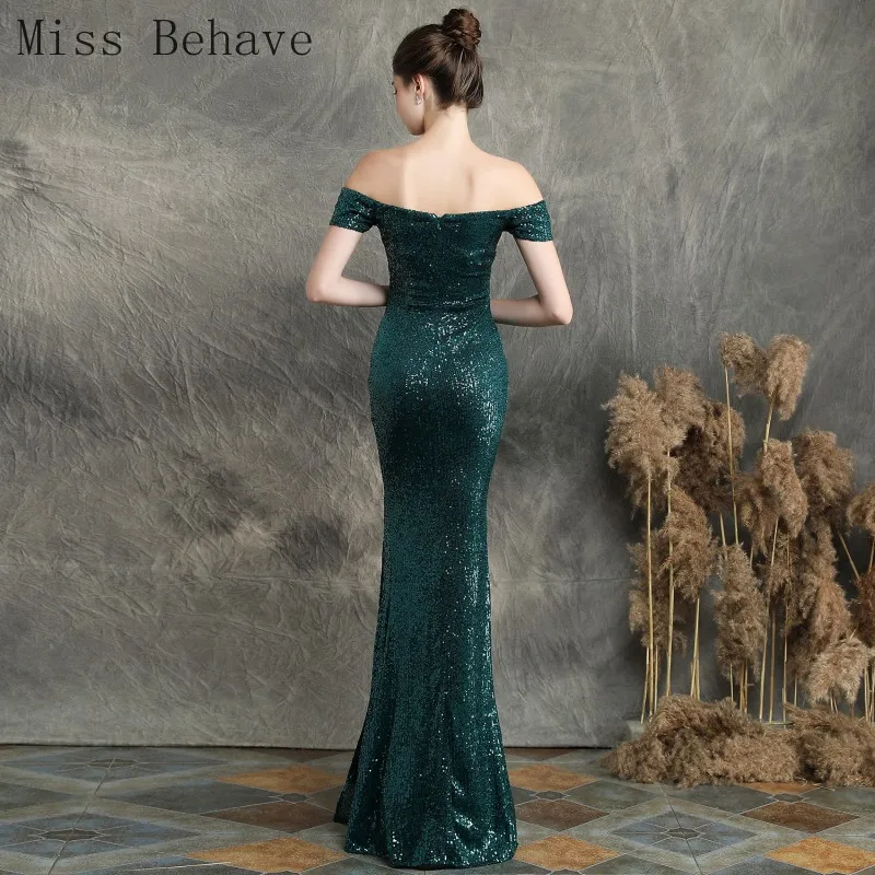 DD JYOY вечернее платье с блестками длинное 2020 зеленое элегантное торжественное