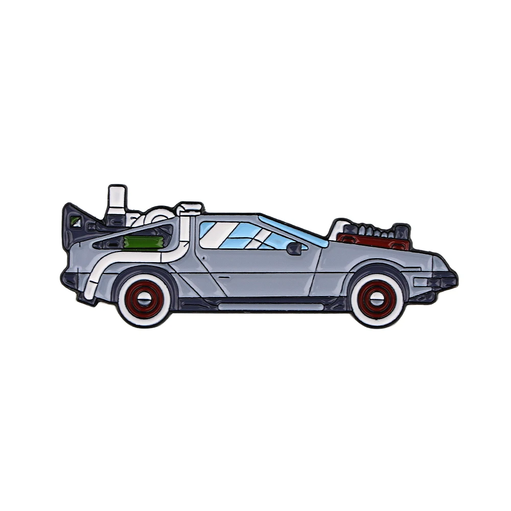 

L2554 Back To The Future Car Badges Enamel Pins Brooch for Clothes Backpack Bags Accessories Movie Lapel Pins Jewelry Gifts