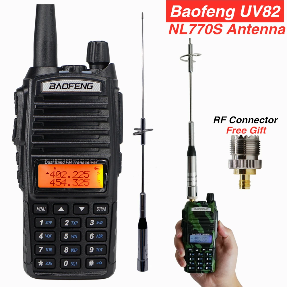 Baofeng UV 82 Walkie Talkie + NL770S антенна для мобильных автомобильных радиоприемников