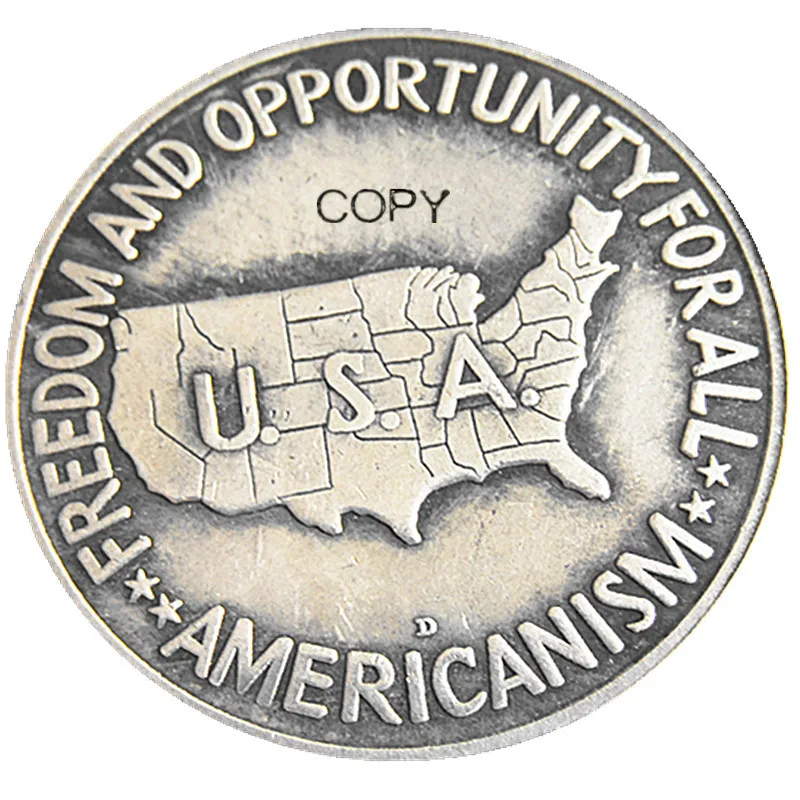 

USA 1951P/S/D Booker T. Washington Half Dollar Silver Plated Copy Coin