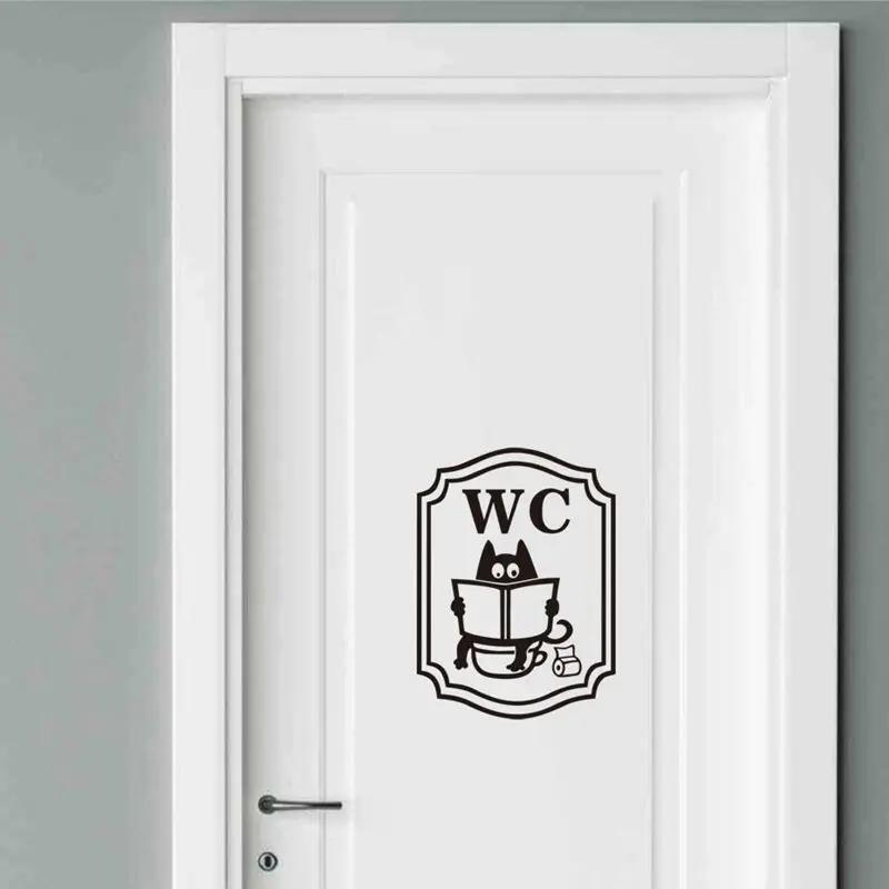 Наклейки для украшения комнаты туалета мультяшного кота декоративные наклейки