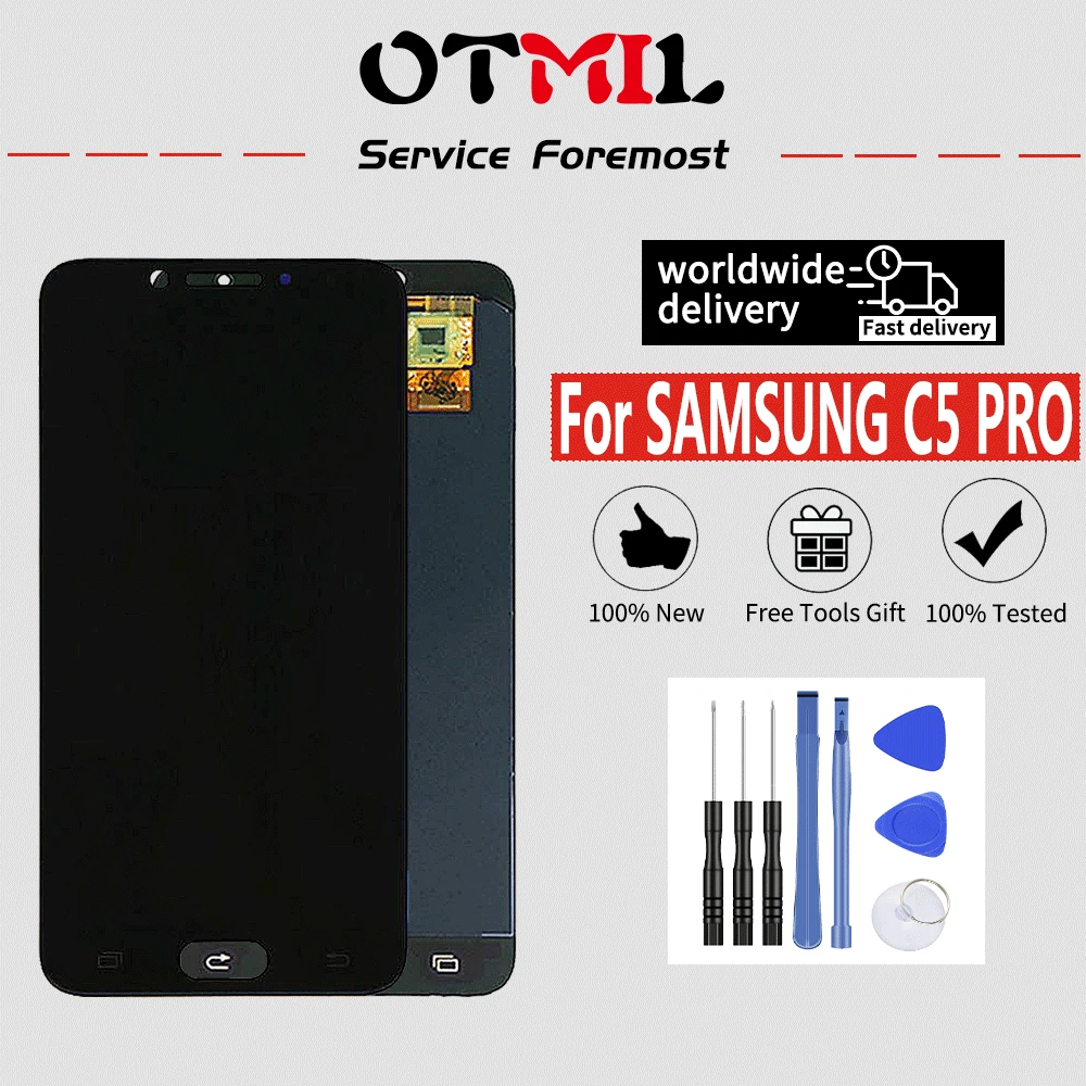 

OTMIL Super AMOLED For Samsung Galaxy C5 Pro C5010 LCD Display Touch Screen Digitizer Assembly 5.2''For SM-C5010 LCD Replacement