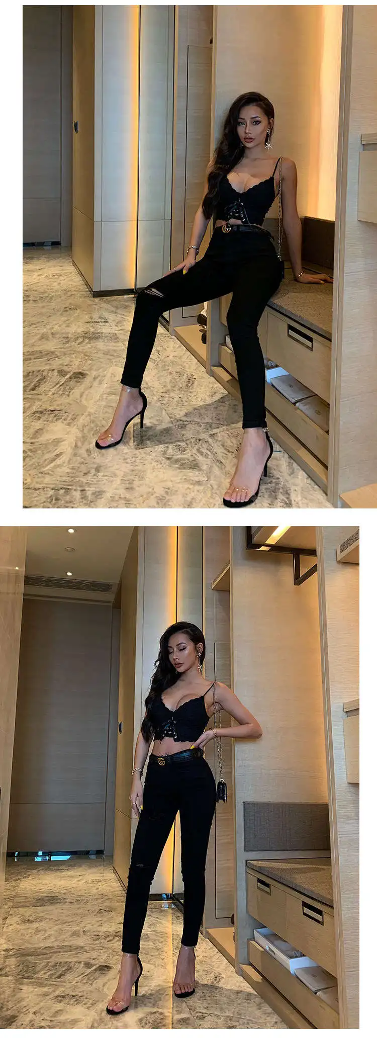 XIBANI Sexy Lace Strap Backless Short Women Crop Top Nightclub Solid Black Lace Up Summer Beach Boho Women Camis Top Tank Top