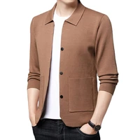 new clothing men knitwear cardigan business casual jacket button up cotton sweater with pockets knit coatcasual sweater s 3xl