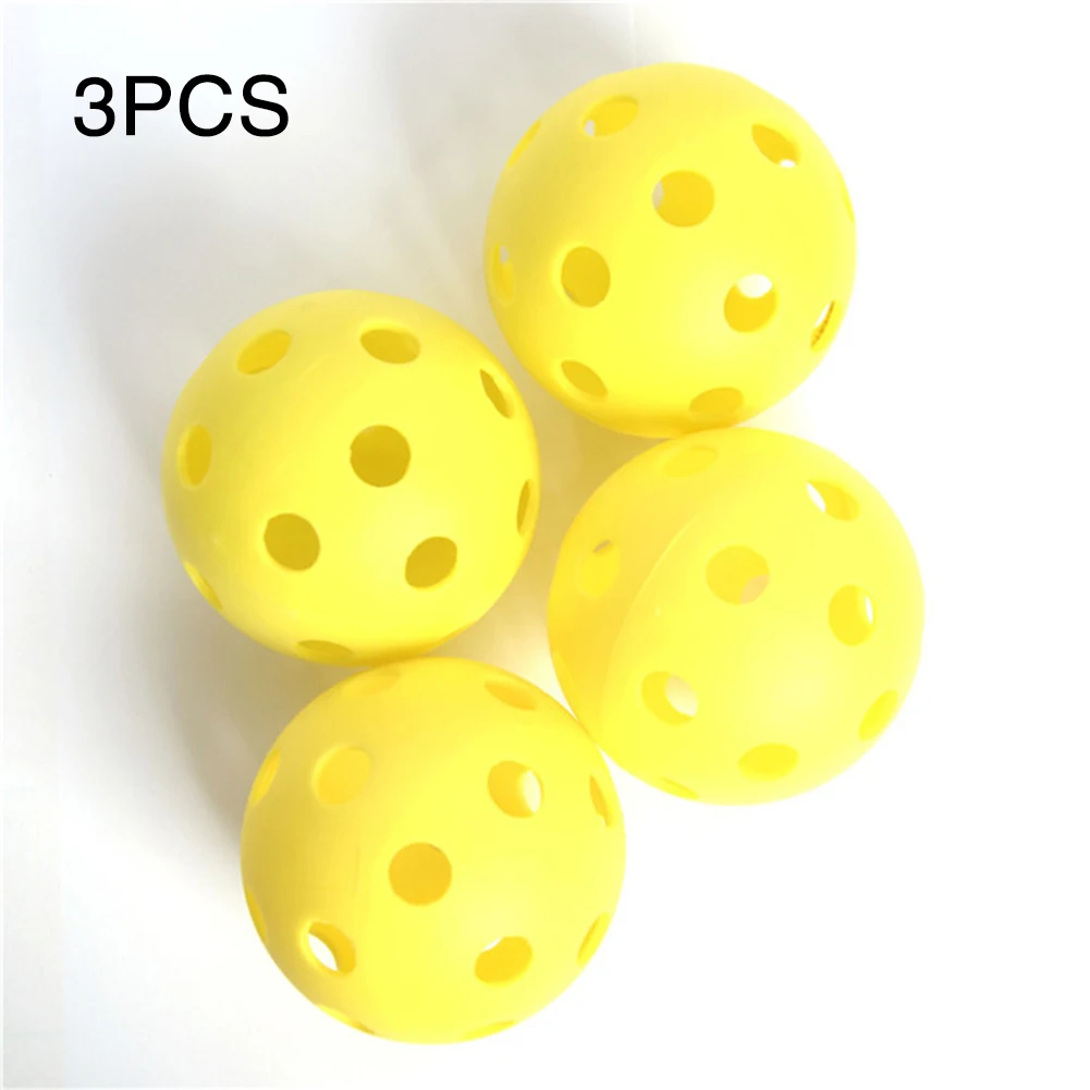 

3pcs Round Shape Airflow Practice Lightweight Durable Out Fun Sports Outdoor Accessories Pickleball Set Training