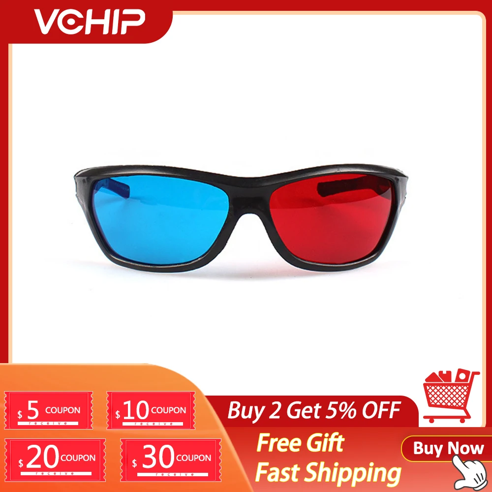 

VCHIP 3D Glasses Red And Blue Glasses VR Glasses For Projector TV Movie DVD Game Pictures For 3D Movies and 3D Games