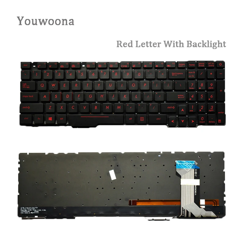 

New ORIGINAL Laptop Keyboard With backlit For ASUS ZX53 FZ53 ZX553 FX53 FX753 ZX73 GL553VW GL753 FX553VD