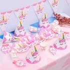 Одноразовая посуда в виде единорога для украшения дня рождения