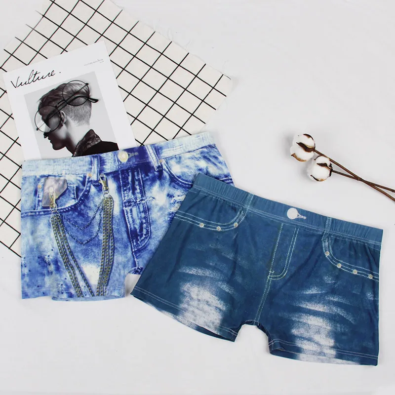 Джинсы с принтом фирменные мужские шорты из джинсовой ткани боксеры для мужчин