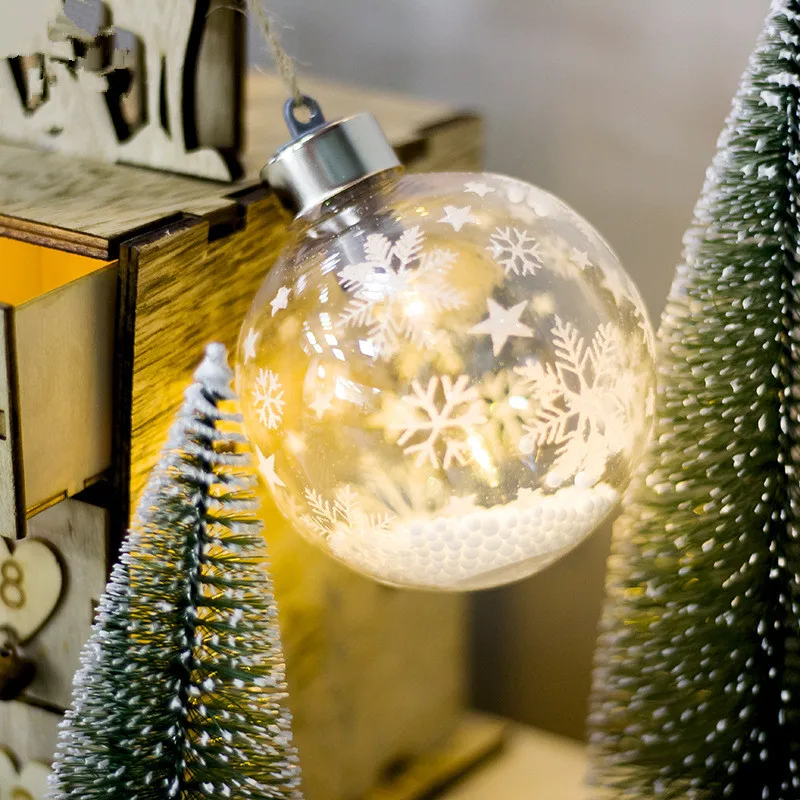 Рождественский шар орнамент звезды снежинка узор светодиодные огни