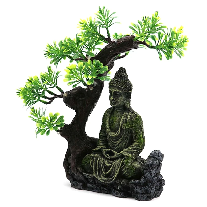 Статуя древнего буддизма в дзен Аквариум Ландшафтный орнамент моделирование
