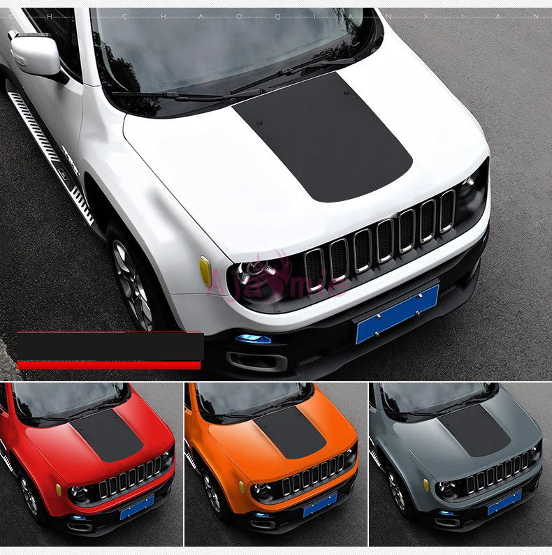Цветная наклейка на капот автомобиля из углеродного волокна для Jeep Renegade 2016 2017 2018