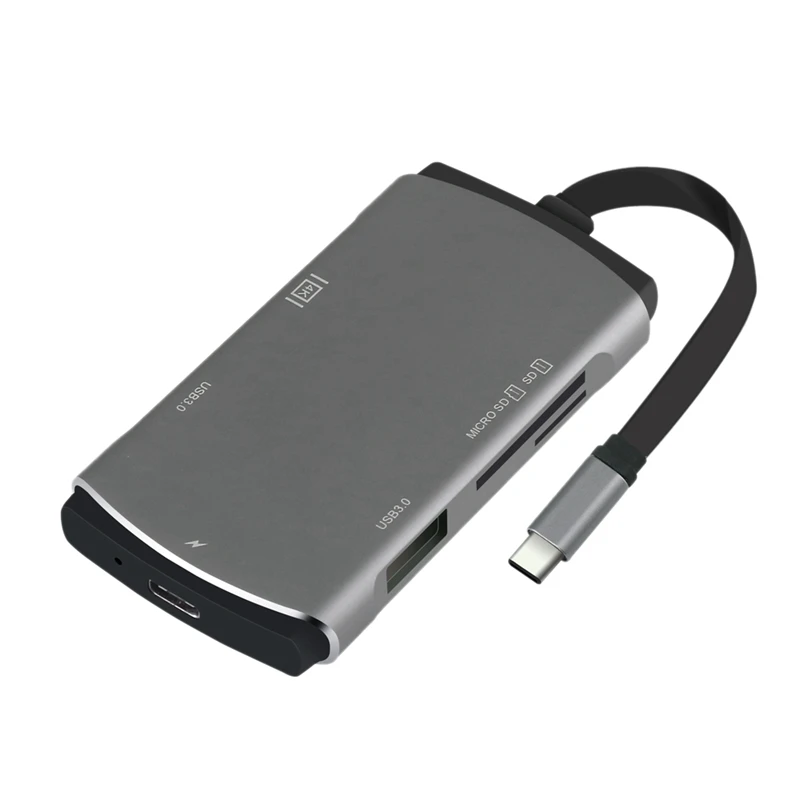 6 в 1 Тип C usb хаб YC207 PD HDMI USB3.0 кард ридер адаптер для портативных ПК| |