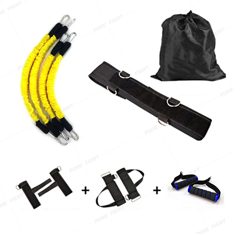 Yellow Set 140LBS силовые боксерские Эспандеры выносливость ловкость тяга веревка Кроссфит Резиновая лента сопротивления баскетбольная Скакалка тренировочная веревка - Цвет: Yellow Set