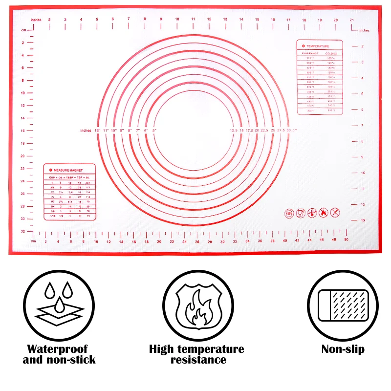 Silicone Baking Mat Set for Dough Knife Pastry Kitchen Tools Accessories Non-stick Pad 30x40 40x60 cutting dough mat | Дом и сад