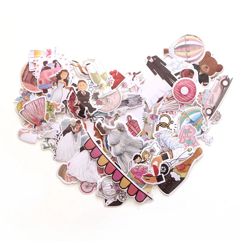 68 шт. креативные Значки для свадебной тематики декоративные наклейки Мультяшные