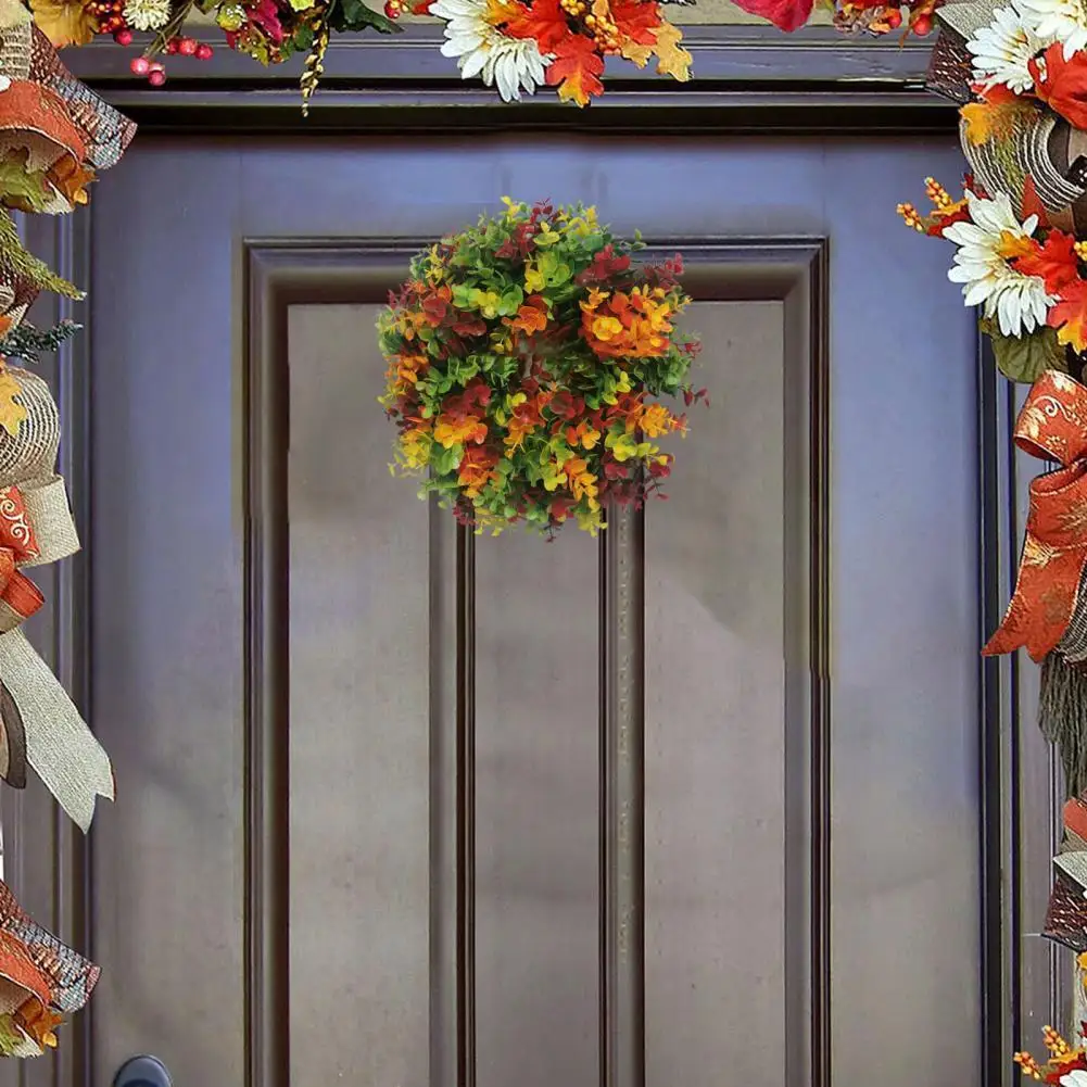 

Fake Flower Wreath Autumn Wreath Rustic Widely Applied No Withering Rural Fall Eucalyptus Farmhouse Wreath for Front Door