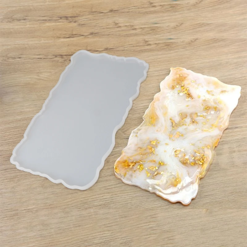 

Rectangle Epoxy Resin Mold Irregular Tray Large Silicone Mold for Resin Rack Tray Home Decoration DIY Craft Making