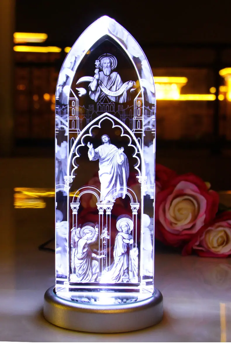 

Special offer best gift Catholic Christianity Religious Jesus Christ Advent Rush God Blessing Madonna 3D Crystal Image statue