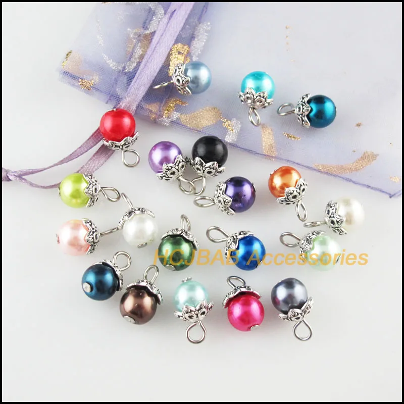 20 шт. тибетские серебряные подвески 8 х15 мм