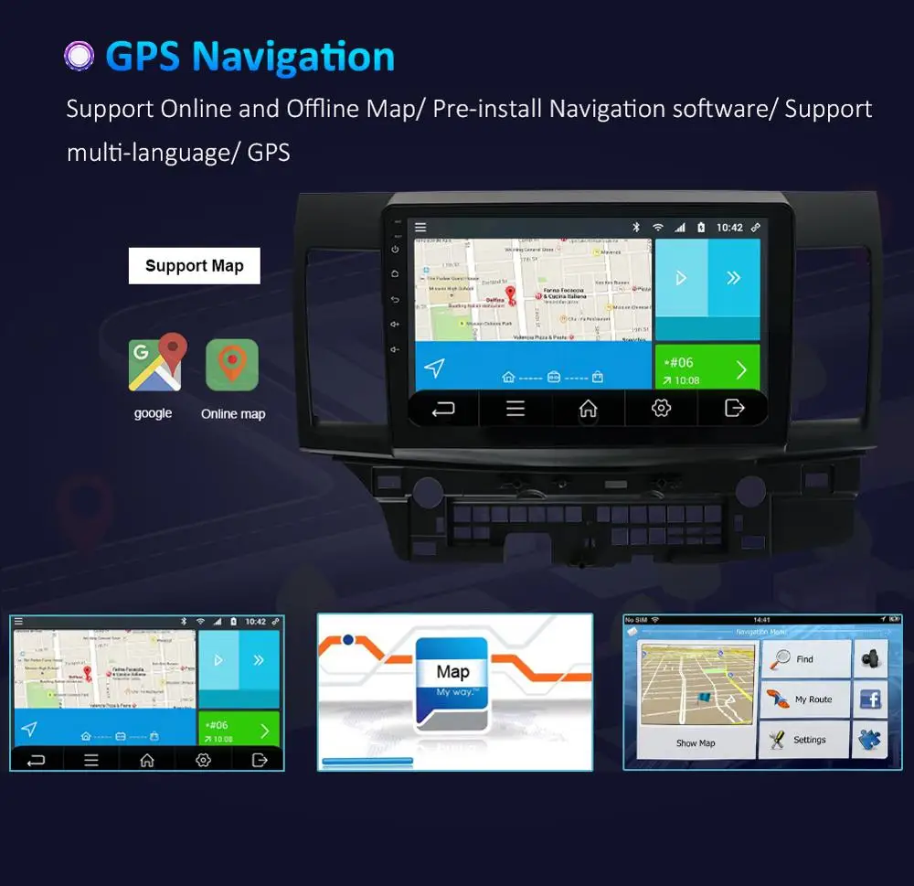 Bosion Android 10 0 автомобильный DVD для MITSUBISHI LANCER 1 дюймов 2 DIN 3G/4G gps Радио Видео плеер с