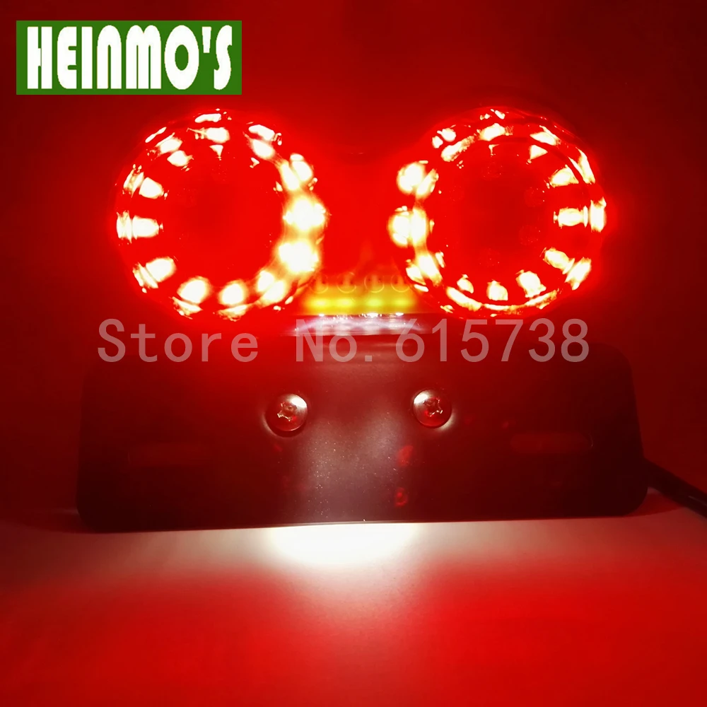 

Motorcycle tail light dual Cat Eye Tail Light Custom License Plate Holder rear lights motocross