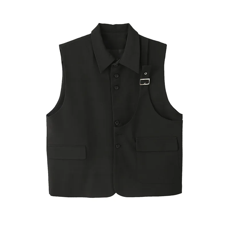 Men Casual Loose Suit Vest Sleeveless Blazers Jacket Male Harajuku Streetwear Vintage Fashion Waistcoat | Мужская одежда