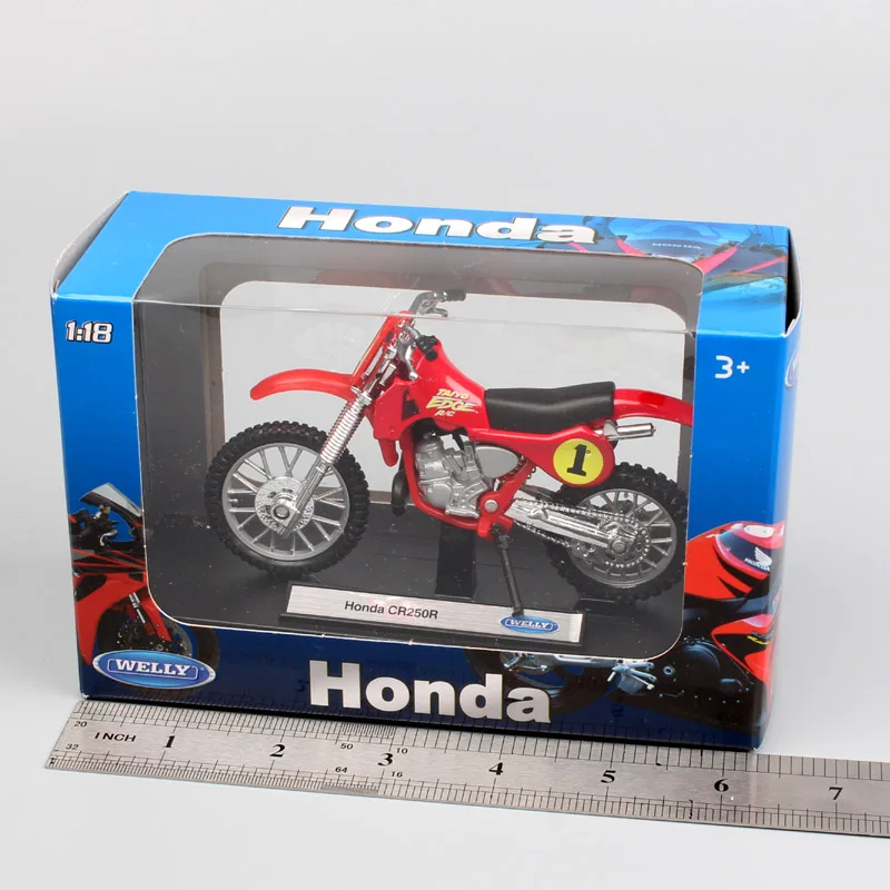 

Kids Welly 1/18 Scale Honda CR250R CR Taiyo RC Edge Off Road Bike Motocross Motorcycle Model Diecasts & Toy Vehicles Dirt Racing