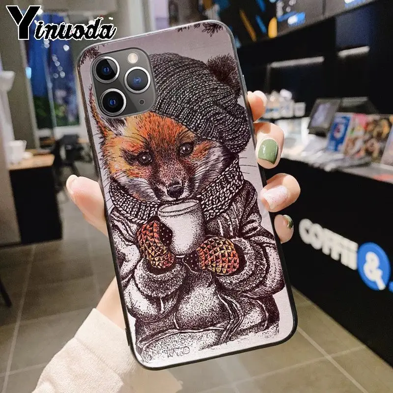 Yinuoda лиса в осенние листья лес Diy роскошный защитный чехол для телефона для iPhone 7plus 6S 7 8 8Plus X XS XR XS MAX 5 Чехол