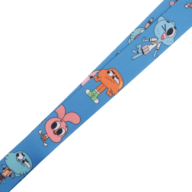 P4023 Dongmanli удивительный мир Gumball Lanyards держатель удостоверения личности Брелок ID карта Пропуск Тренажерный зал мобильный бейдж держатель ключа