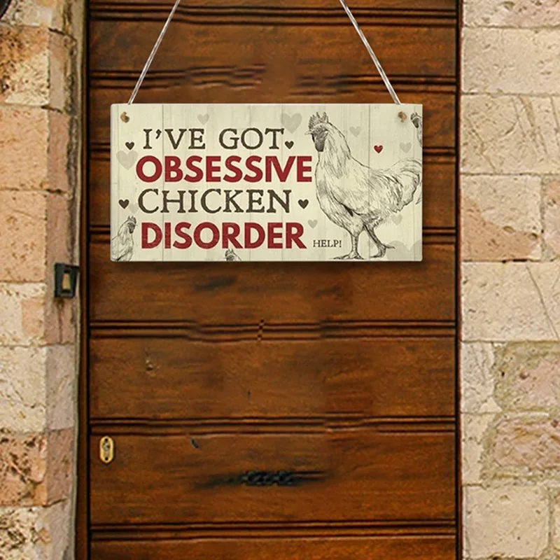 1pcs Wood Chicken Coop Hanging Plates Signs Letter Print Gift Home As Picture Decor Square Plaque Hen Sign | Дом и сад