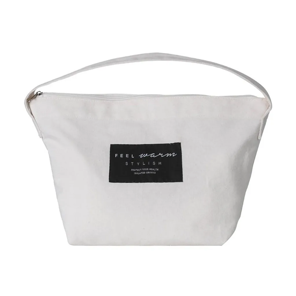 Модная женская холщовая сумка на молнии для ланча с буквенным принтом весны и