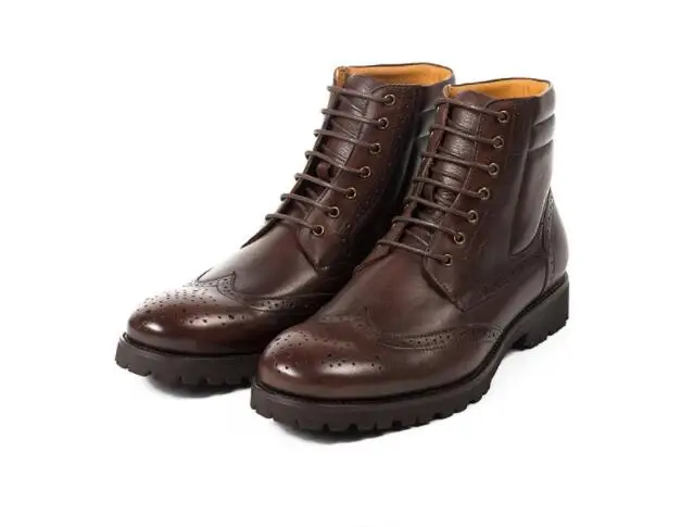 Мужские ботильоны в стиле ретро Сезон осень зима Ботинки из натуральной кожи на