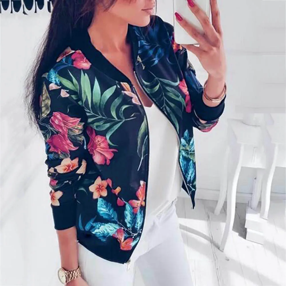 Женские куртки с цветочным принтом в стиле ретро женская короткая тонкая куртка