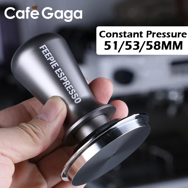 

51MM/53MM/58MM Constant Pressure Coffee Tamper Espresso Distributor Flat-Base Force Powder Hammer Coffee Tools Barista Accessory