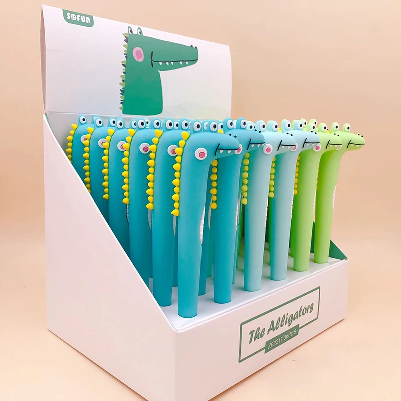 1pcs Soft Silica Pen Kawaii Crocodile 0.5 Mm Black Ink Writing Gel Pens for Kids Gifts Student Stationery Office Supplies |