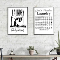 laundry room wall decor laundry guide procedure art print poster wall pictures home decoration canvas painting