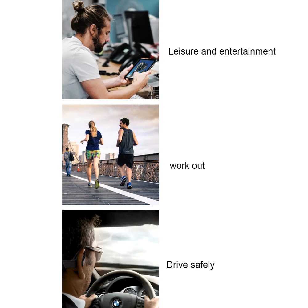 

Bluetooth Earphone Wireless Headphones Headset Not In-Ear Handsfree Charge Cable Outdoor Sports Bone Conduction Concept With Mic