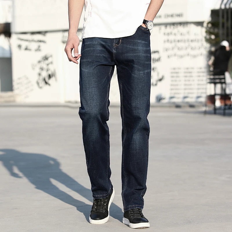 2020 классические длинные джинсы для мужчин весна осень повседневные Стрейчевые