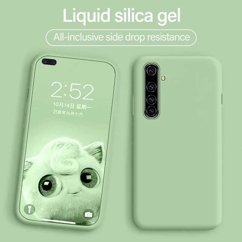 

Ultra-thin Cute Liquid Silicone Phone Case For Realme 5Pro 3Pro 2 X2 XT X XLite Q Luxury Colorful Soft Cover Coque
