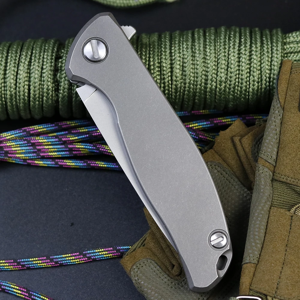 Green thorn Flipper F95 K110 стальной Nudist титановая ручка карманный складной нож для кемпинга