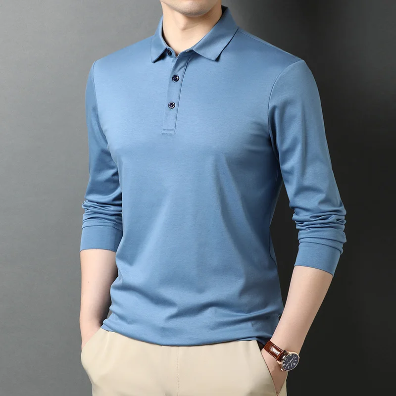 

high quality 2021 new Male T shirts Men Lapel long-sleeved t shirt Man Tops Tees 19862