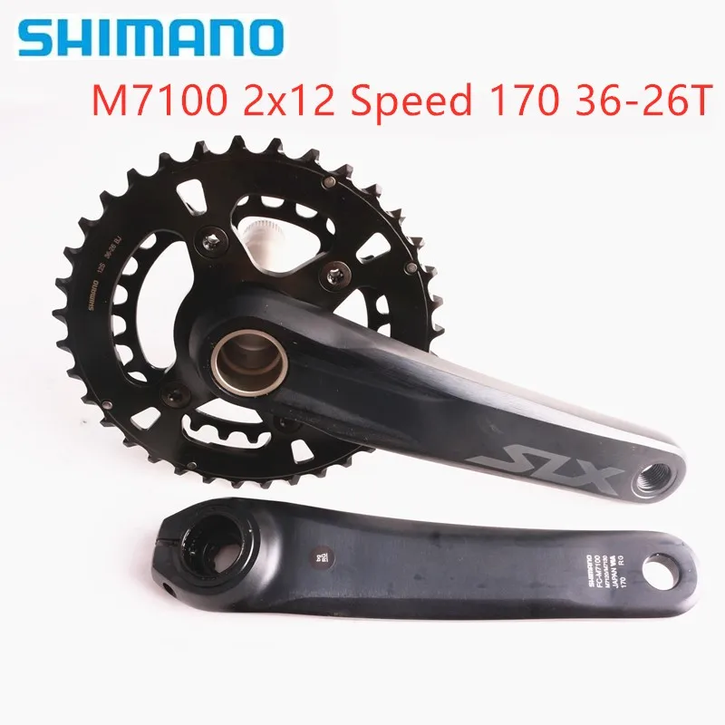 SHIMANO SLX M7100 170 175 2X12S 36 26T кривошипная система MTB велосипед цепь мм с нижним