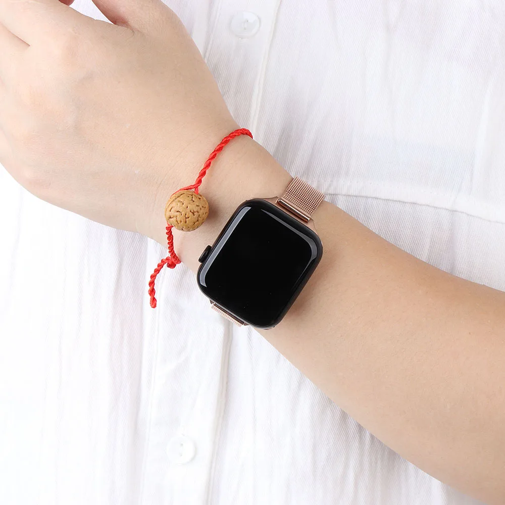 

Металлический ремешок для Apple Watch Band Series 6, 7, 5, 4, SE, iWatch, Миланский Браслет из нержавеющей стали 44 мм, 40 мм, Apple Watch 3, 42 мм, 38 мм