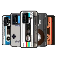 tpu vintage cassette tape retro style for huawei p40 p30 p20 p50 pro plus p10 p9 p8 lite 2019 2017 ru e mini 5g black phone case