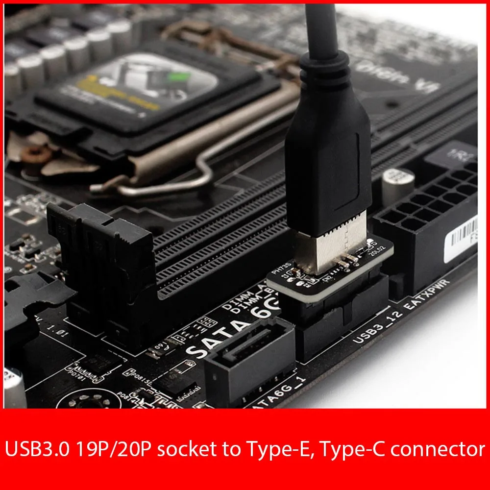 USB адаптер для разъема USB3.0 19P/20P до TYPE E 90 градусов|Компьютерные кабели и разъемы| |